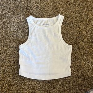 wild fable White Ribbed Crop Tank